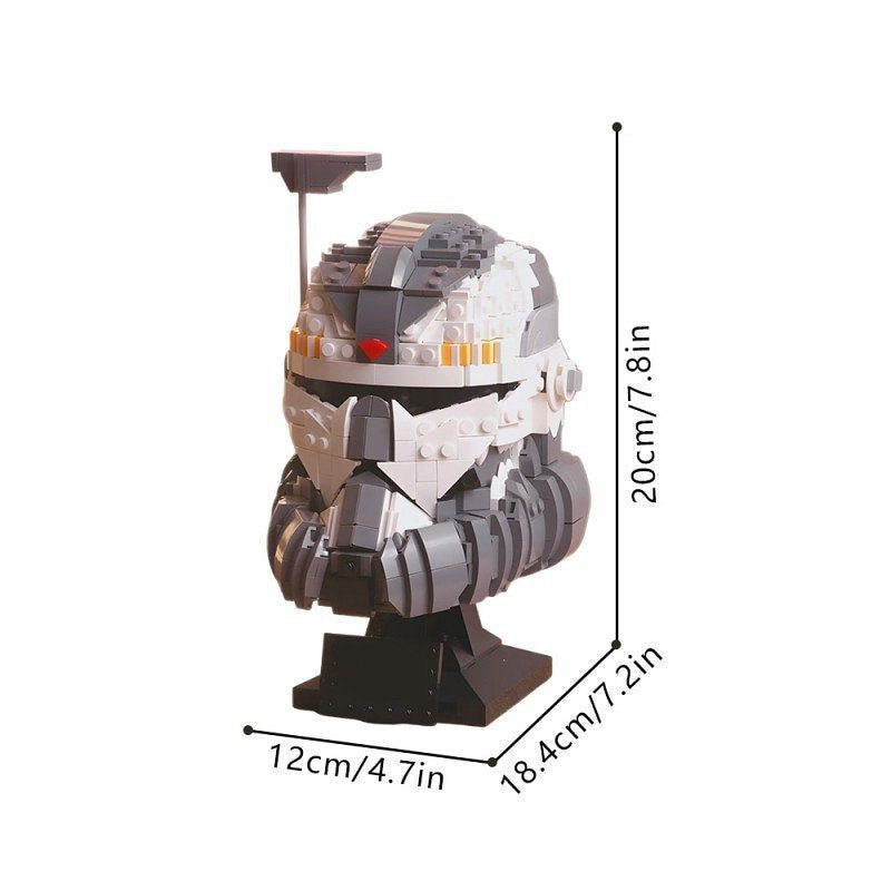 Wolf Squad Commander Helmet MOC Sci-Fi Character Building Kit - 3