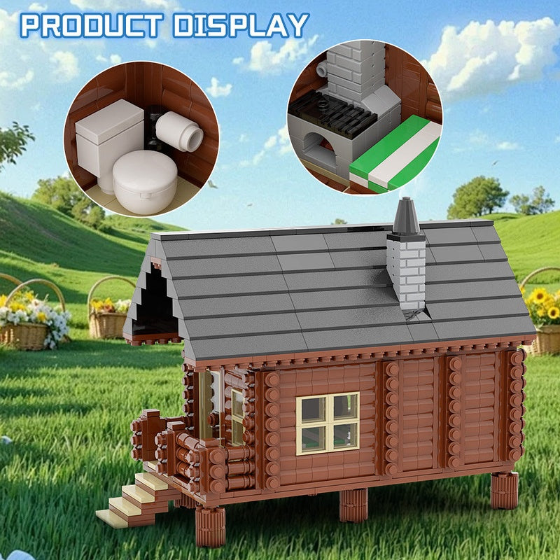 Wood Cabin MOC Building Kit | Rustic Architecture Model - 2