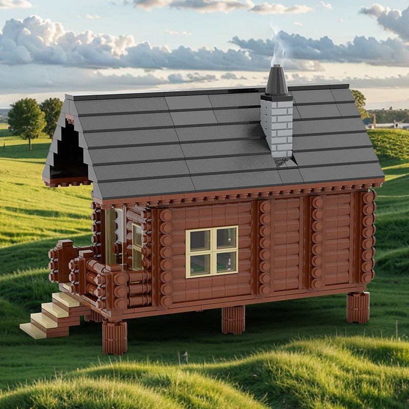 Wood Cabin MOC Building Kit | Rustic Architecture Model - 3