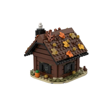 Wooden Cabin In Fall MOC Building Kit | Rustic Forest Architecture Model - 1