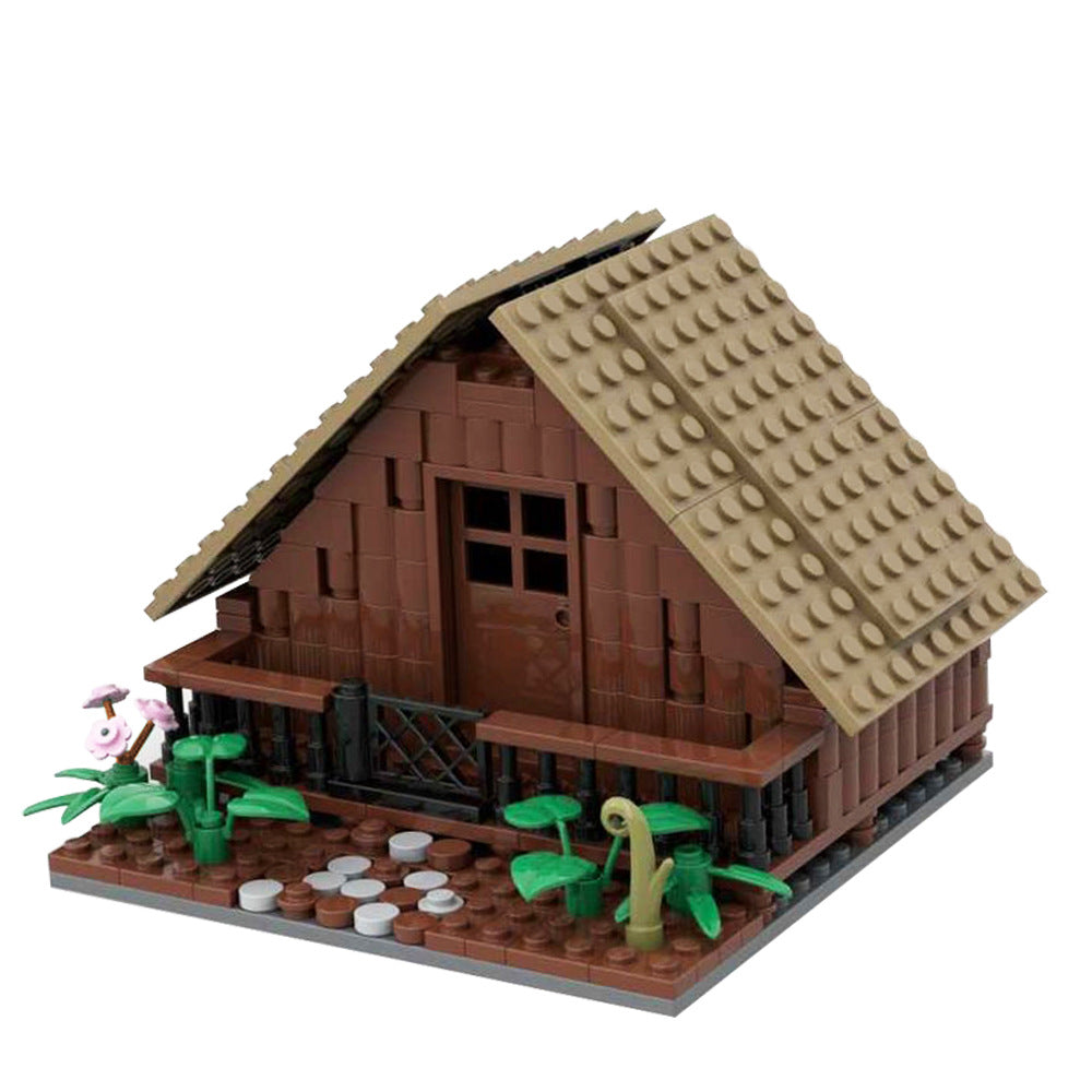 Wooden House Building Kit | LEGO-Compatible MOC - 1