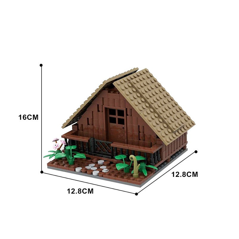 Wooden House MOC Building Kit | Rustic Cabin Architecture Model - 3