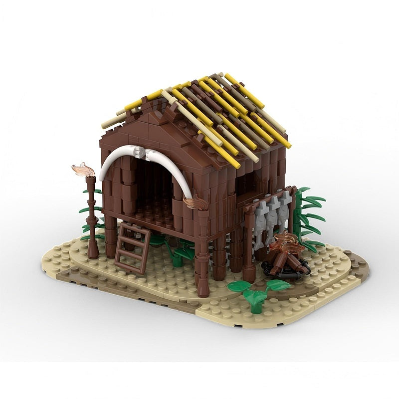 Wooden Hut Building Kit | Rustic Cabin LEGO-Compatible MOC - 3