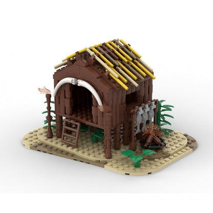Wooden Hut Building Kit | Rustic Cabin LEGO-Compatible MOC - 3