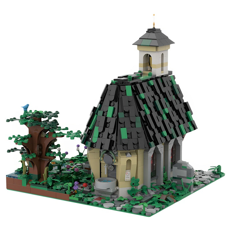 Woodland Chapel With Stream & Bell MOC Building Kit - 2
