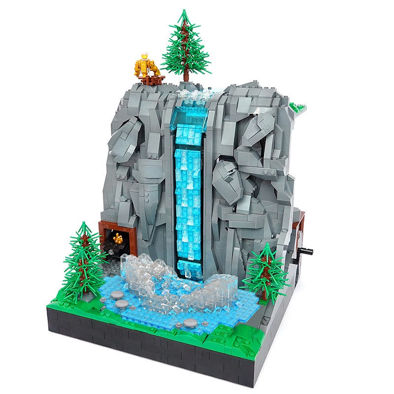 Working Waterfall Mountain Kinetic Landscape Building Kit | LEGO-Compatible MOC - 5