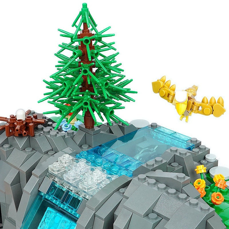 Working Waterfall Mountain MOC Kinetic Landscape Building Kit - 3