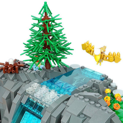 Working Waterfall Mountain MOC Kinetic Landscape Building Kit - 3
