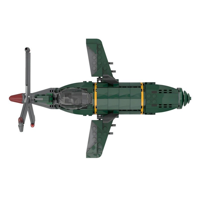 WWII Experimental Propeller Fighter MOC Kit | LEGO-Compatible Aircraft Build - 2