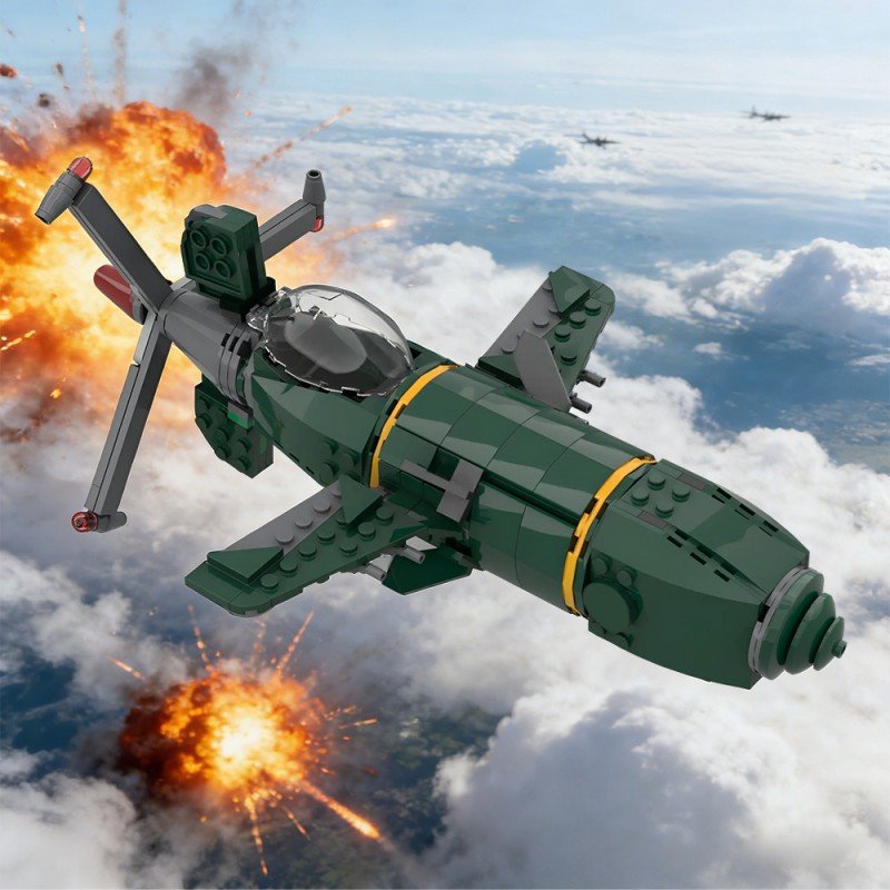 WWII Experimental Propeller Fighter MOC Kit | LEGO-Compatible Aircraft Build - 5