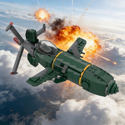 WWII Experimental Propeller Fighter MOC Kit | LEGO-Compatible Aircraft Build - 6