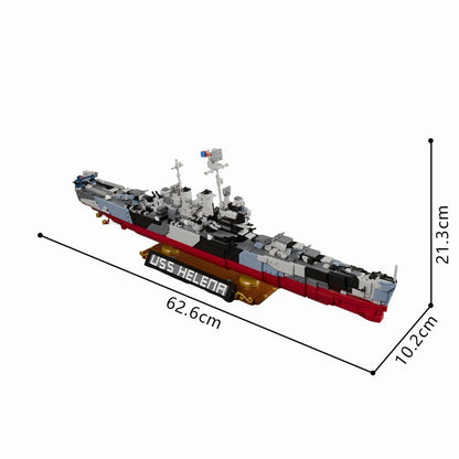 WWII USS Helena Cruiser MOC Building Kit | Measure 31 Camouflage Ship Model - 5