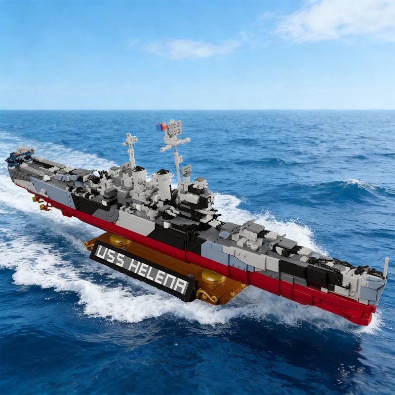 WWII USS Helena Cruiser MOC Building Kit | Measure 31 Camouflage Ship Model - 6