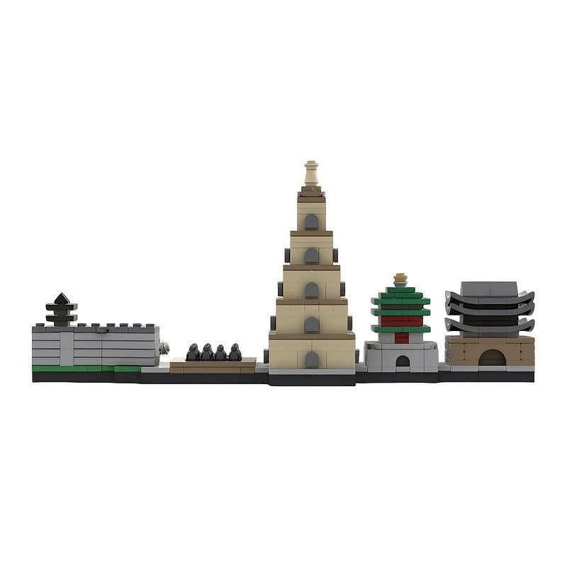 Xi'an Skyline MOC Architecture Building Kit | Landmark City Display Model - 3