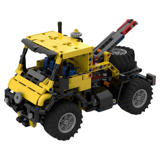 Yellow 4x4 Off-Road Service Truck with Winch MOC Building Kit - 1