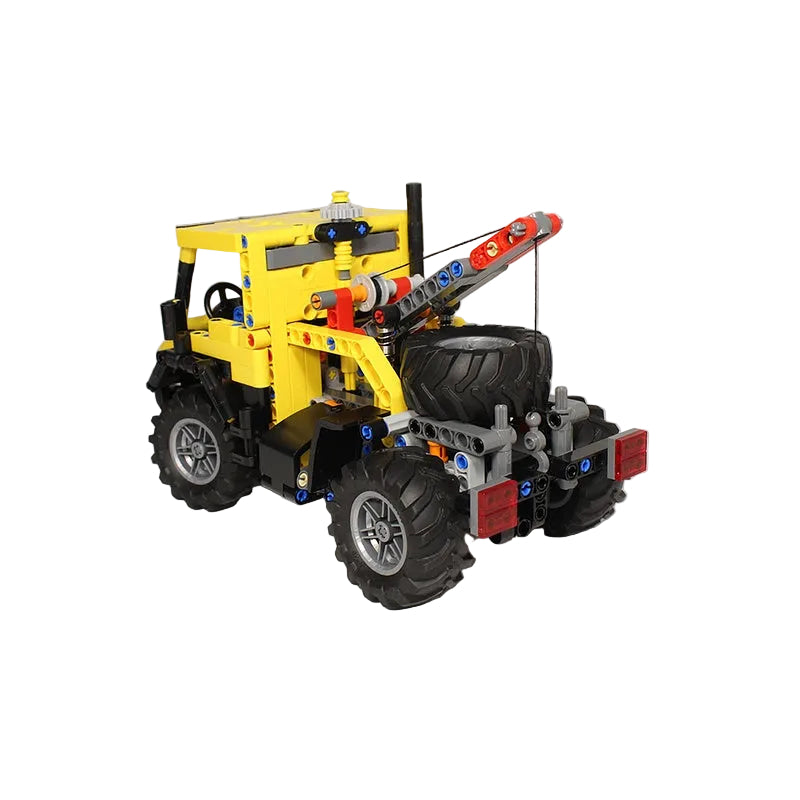 Yellow 4x4 Off-Road Service Truck with Winch MOC Building Kit - 2
