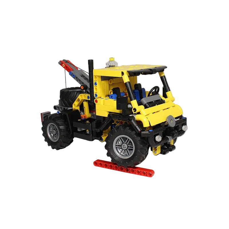 Yellow 4x4 Off-Road Service Truck with Winch MOC Building Kit - 3