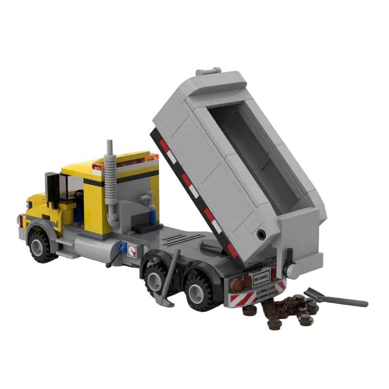 Yellow 6-Wide Construction Dump Truck MOC Building Kit - 3