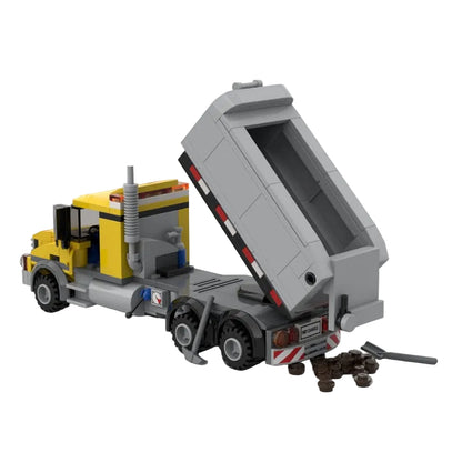 Yellow 6-Wide Construction Dump Truck MOC Building Kit - 3