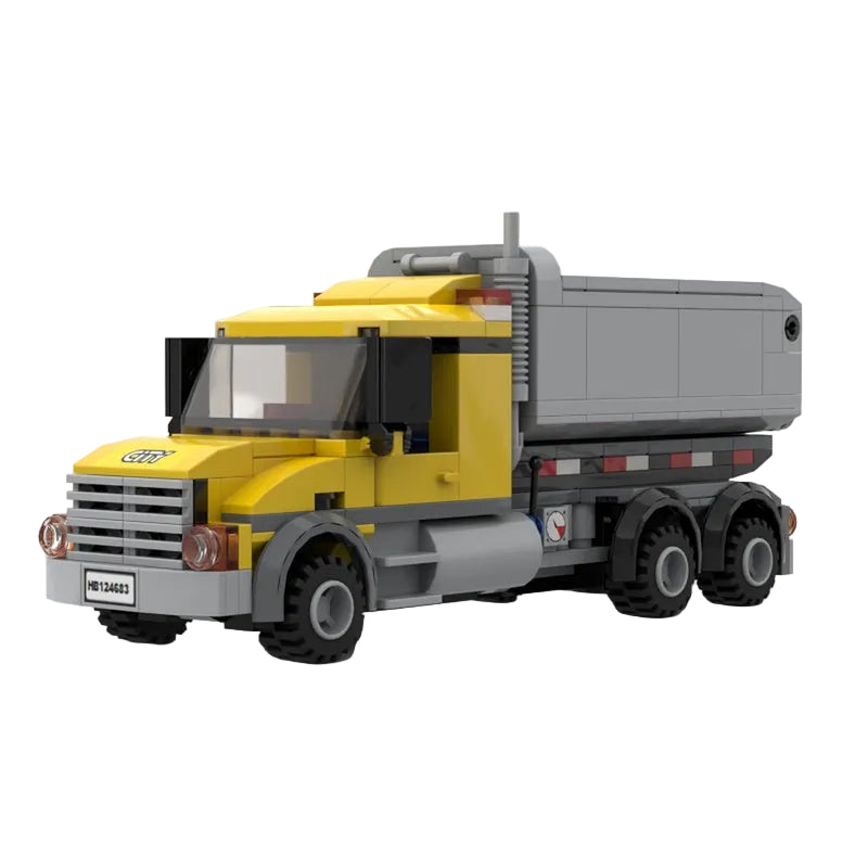 Yellow 6-Wide Construction Dump Truck MOC Building Kit - 4