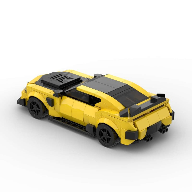 Yellow 6th Gen Muscle Car Building Kit | LEGO-Compatible MOC - 3