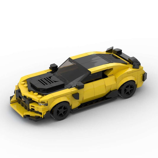 Yellow 6th Gen Muscle Car MOC Building Kit | Performance Vehicle Model - 1