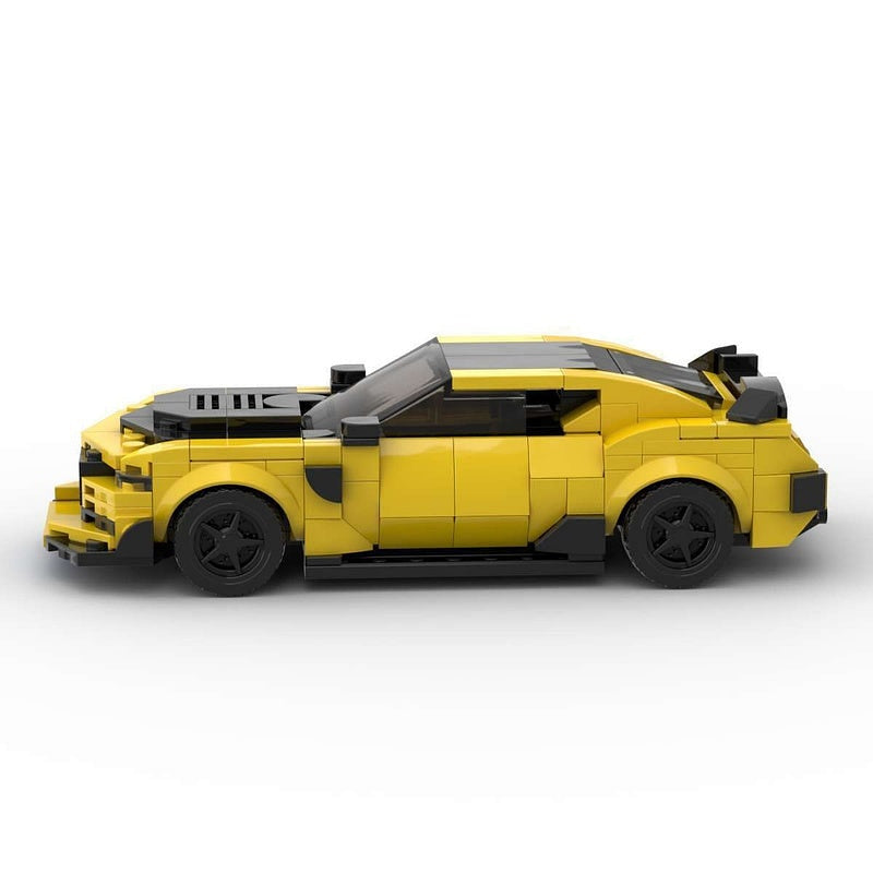 Yellow 6th Gen Muscle Car MOC Building Kit | Performance Vehicle Model - 2