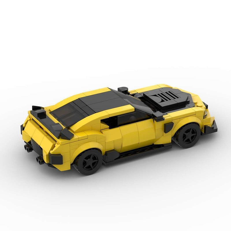 Yellow 6th Gen Muscle Car MOC Building Kit | Performance Vehicle Model - 4