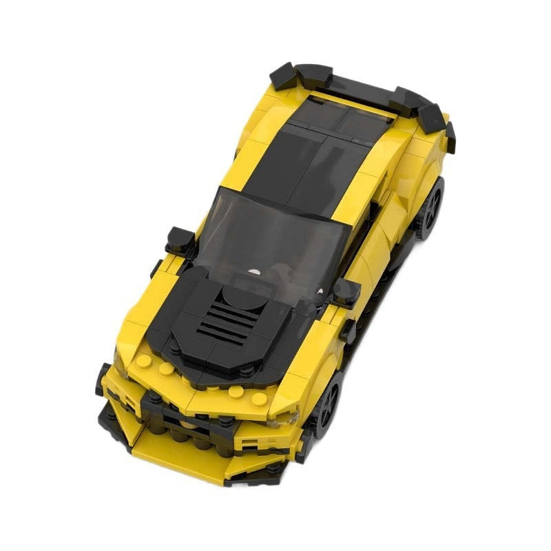 Yellow 6th Gen Muscle Car MOC Building Kit | Performance Vehicle Model - 5