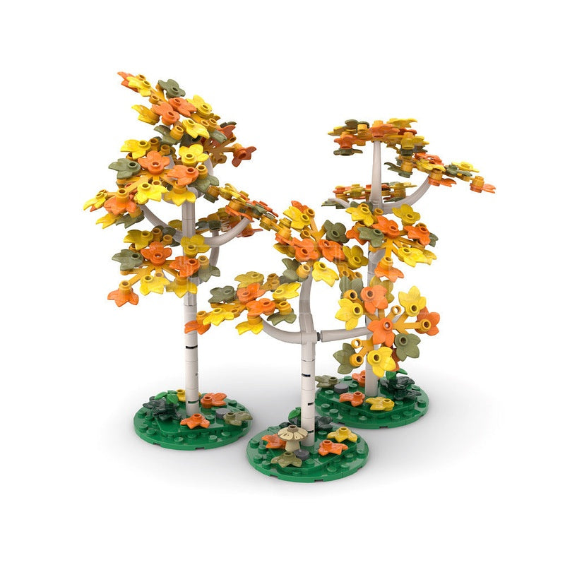 Yellow Birch Trees MOC Building Kit | Nature Display Sculpture - 3