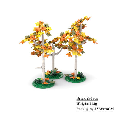 Yellow Birch Trees MOC Building Kit | Nature Display Sculpture - 4