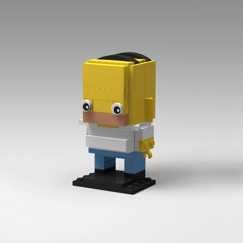 Yellow Cartoon Family BrickHeadz Building Kit | LEGO-Compatible MOC - 3
