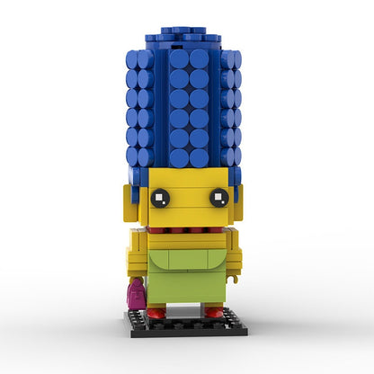 Yellow Cartoon Family BrickHeadz Building Kit | LEGO-Compatible MOC - 9