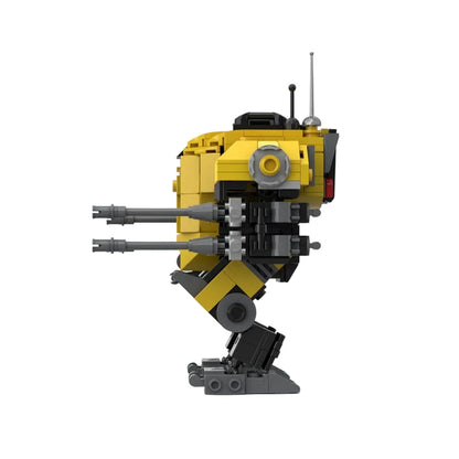 Yellow Dual-Cannon Combat Exosuit Mech MOC Building Kit - 3