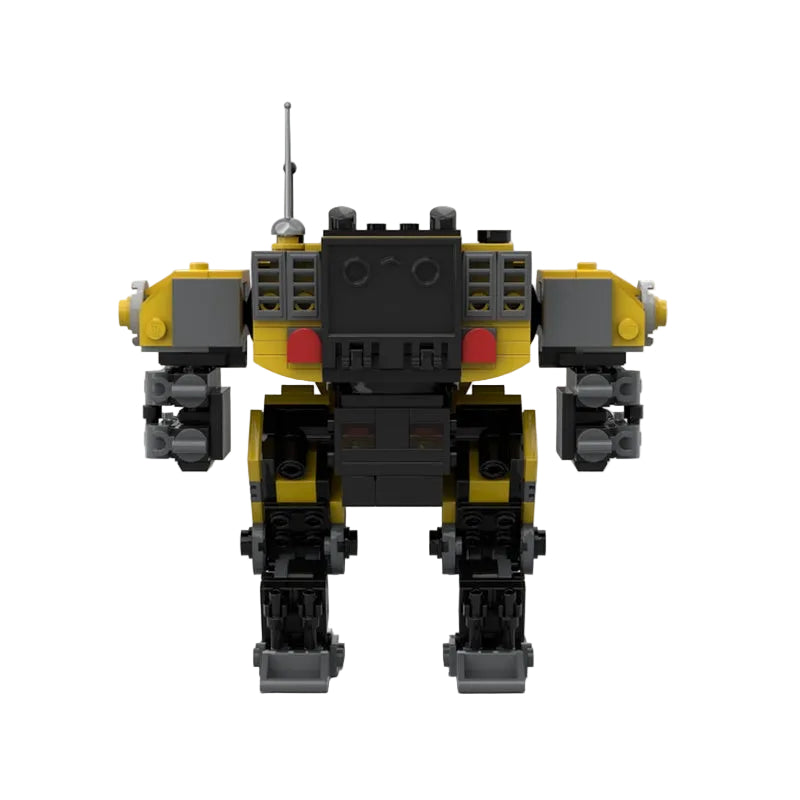 Yellow Dual-Cannon Combat Exosuit Mech MOC Building Kit - 4
