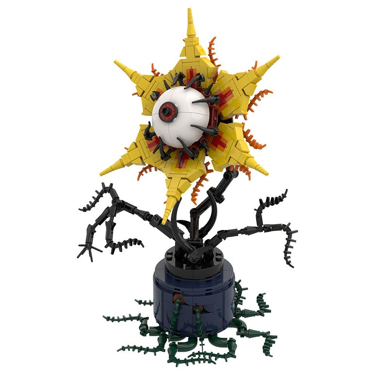 Yellow Evil Eye Flower MOC Building Kit | Surreal Floral Display Model - 4