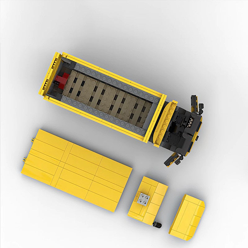 Yellow Express Delivery Truck Building Kit | LEGO-Compatible MOC - 3