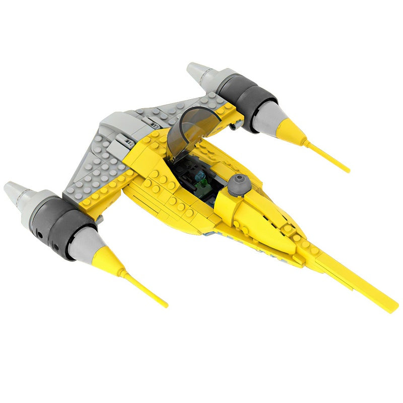 Yellow Twin-Engine Starfighter MOC Building Kit - 1