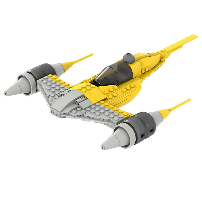 Yellow Twin-Engine Starfighter MOC Building Kit - 5