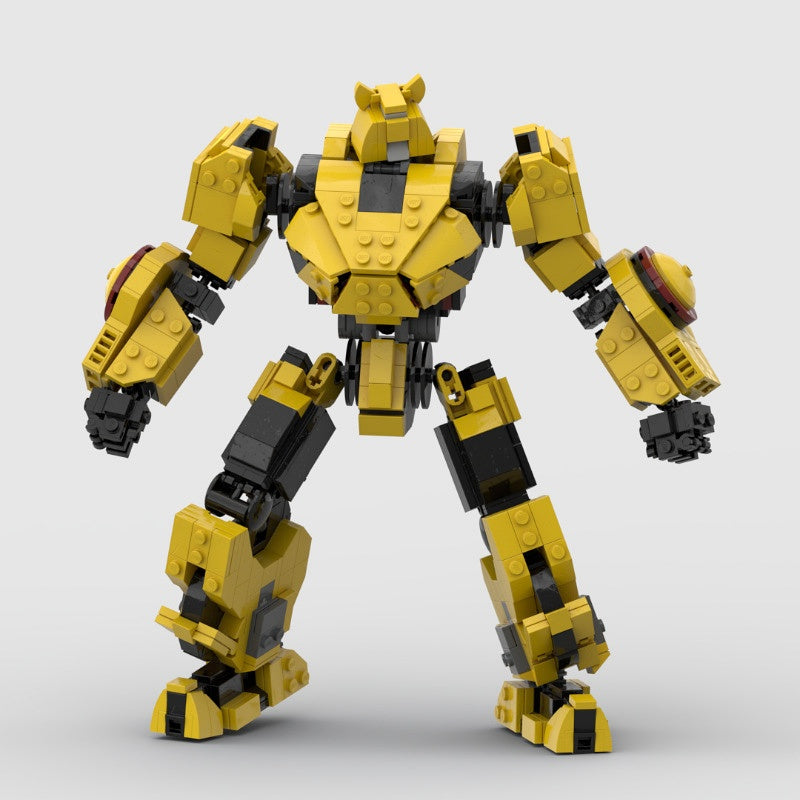 Yellow Wheel-Armor Robot MOC Building Kit | Sci-Fi Mechanical Figure - 2