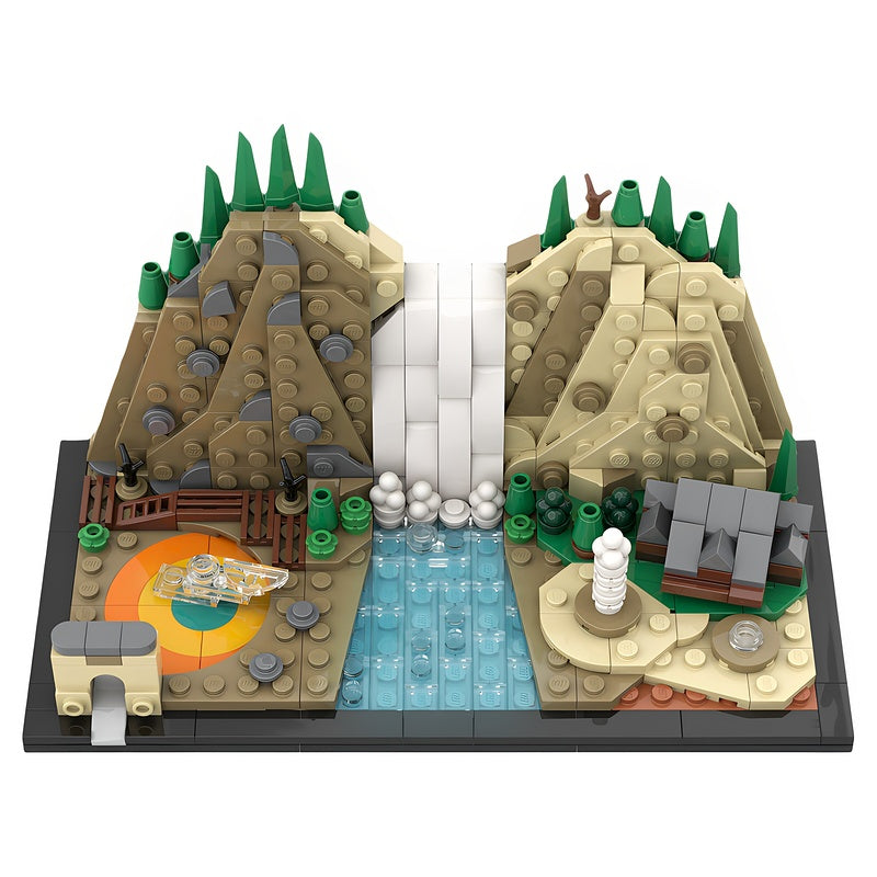 Yellowstone National Park Waterfall Diorama MOC Building Kit - 2