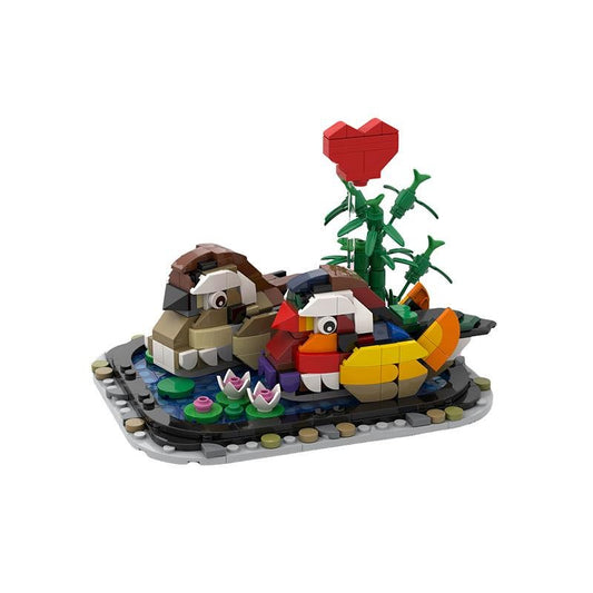 Yuanyang Lovebirds MOC Building Kit | Romantic Bird Display Model Set - 1